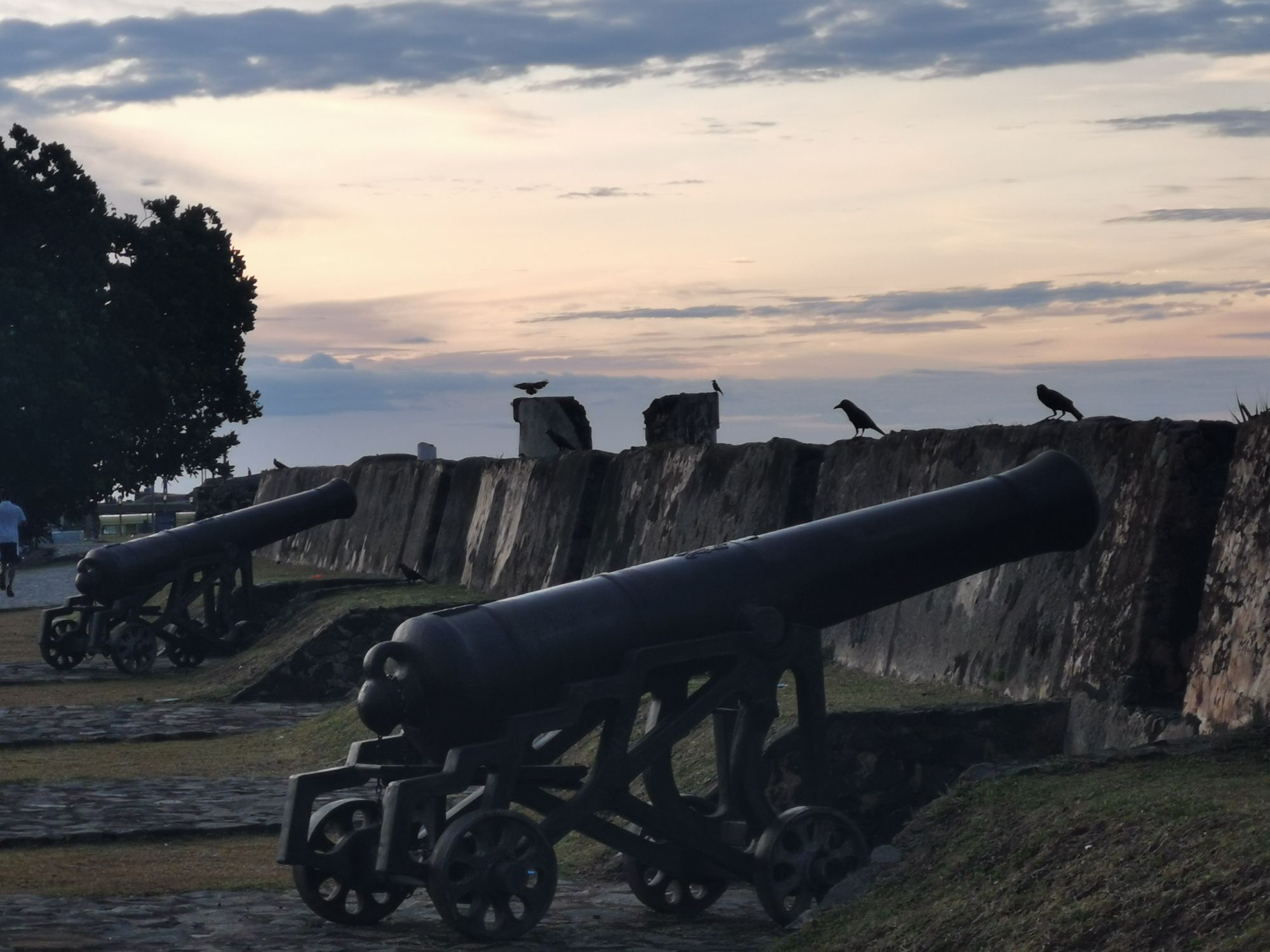 Two canons used by the Dutch during the colonial era in Sri Lanka, now seen in display in the Galle Fort, Sri Lanka.