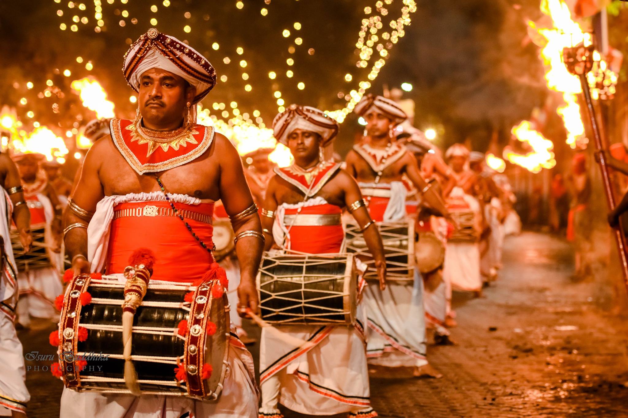 Drummers at the Esala Perahera in Kandy Sri Lanka