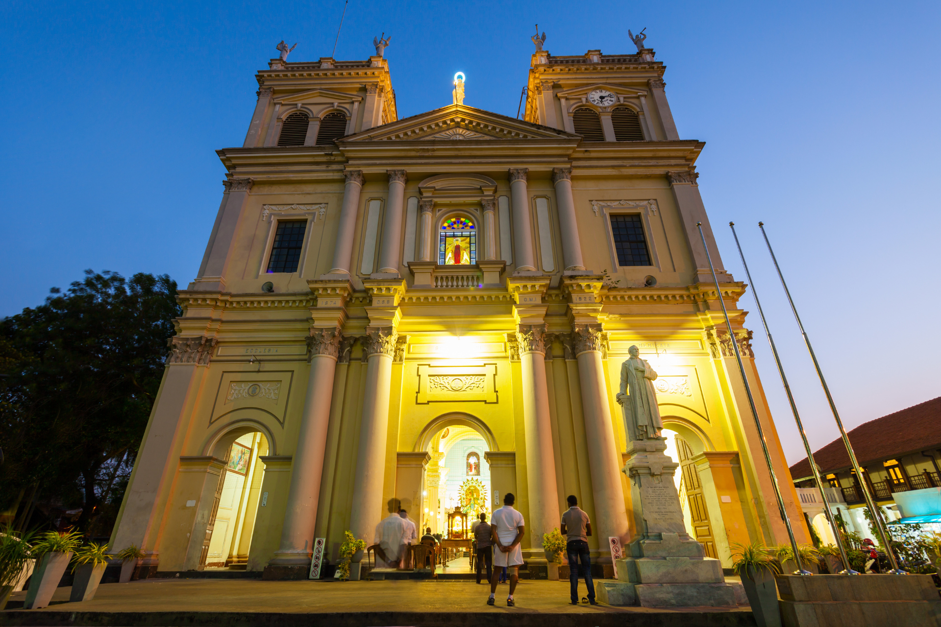 St. Mary's Church during the evening in Negombo, Sri Lanka