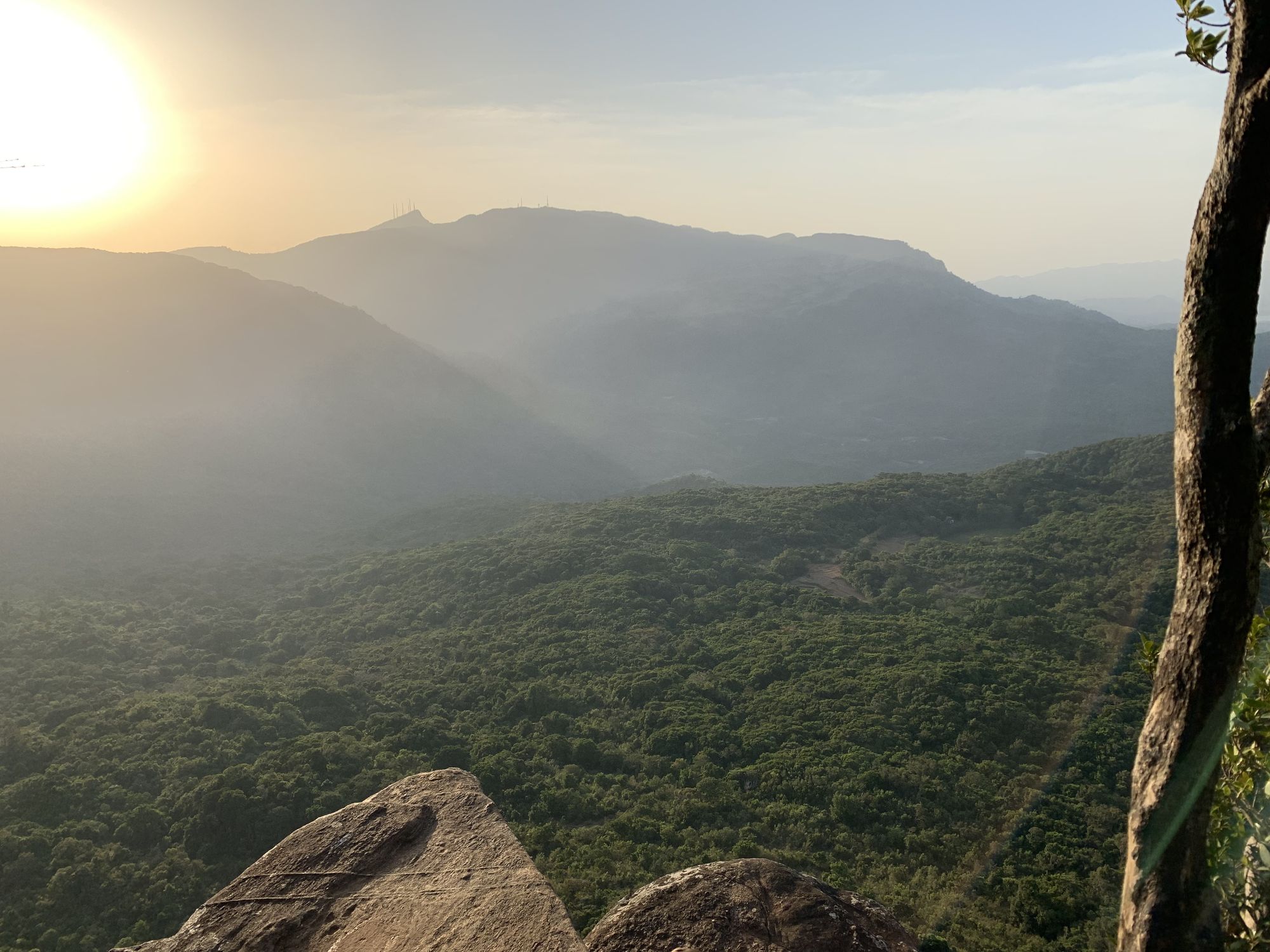 Sunset seen from the top of Mini World's End in Riverston, Sri Lanka