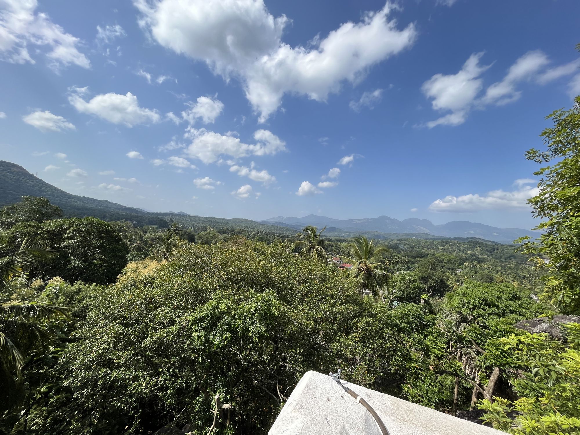 Beautiful scenery as scene from a stupa at the Aluviharay temple, Sri Lanka