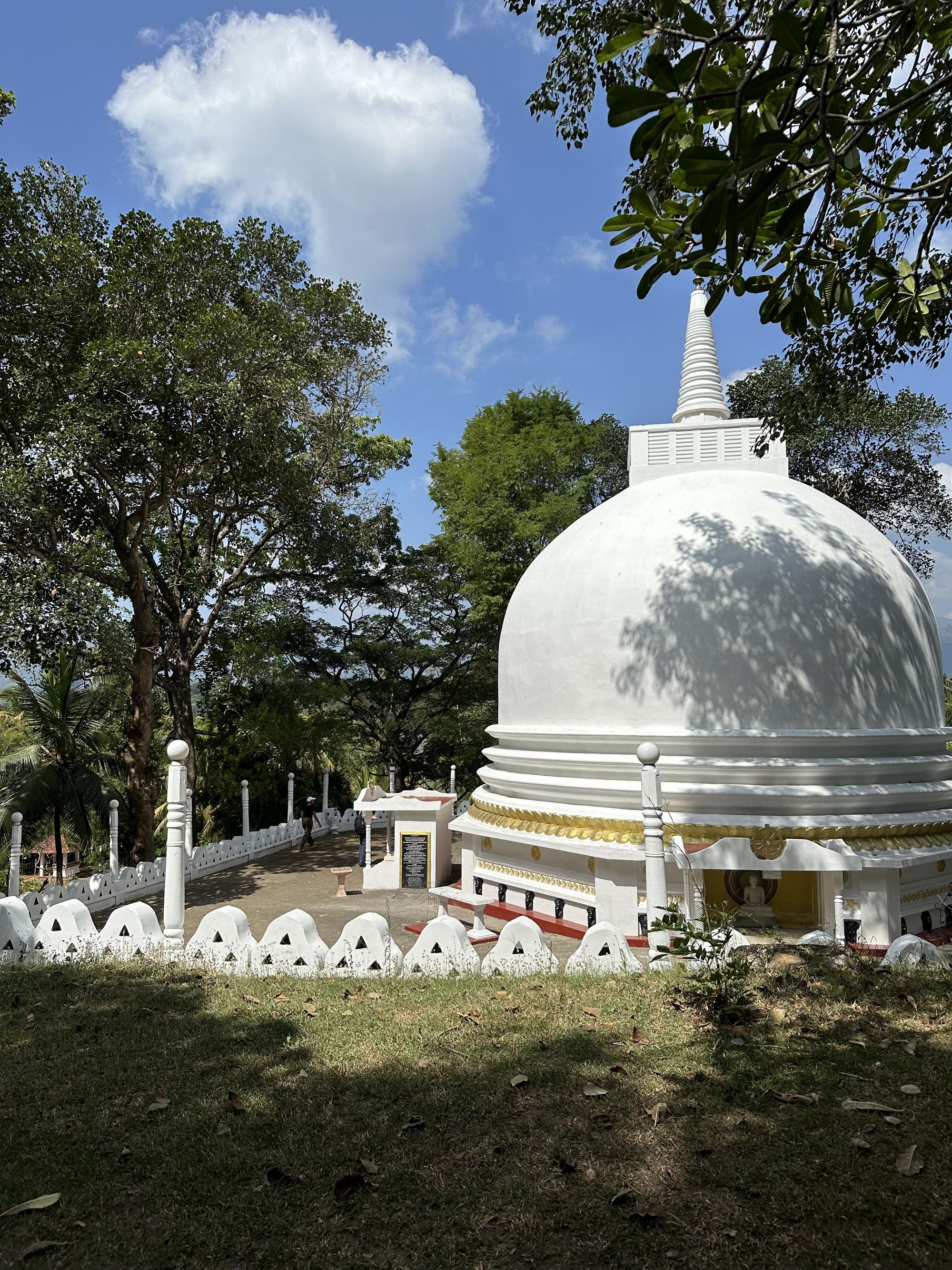 The largest stupa at the Matale Aluviharaya rock cave temple in Sri Lanka
